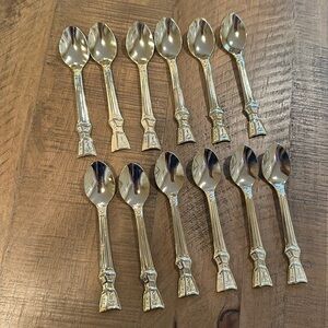 Set of 12 gold tea spoons - stainless steel